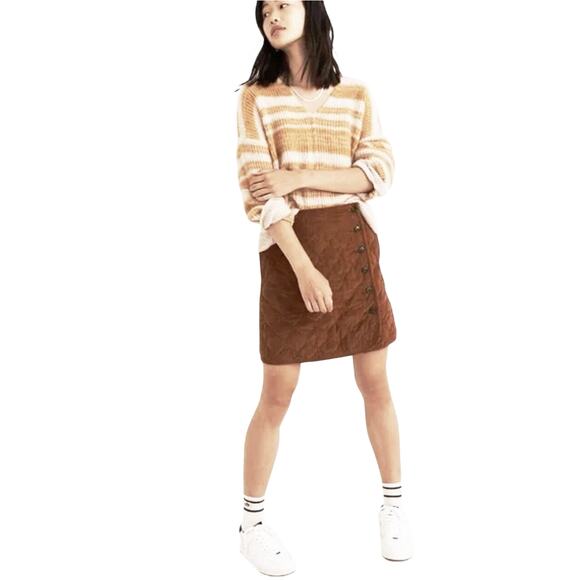 Madewell Dresses & Skirts - MADEWELL Women’s Brown Corduroy Quilted Button Front Mini Skirt